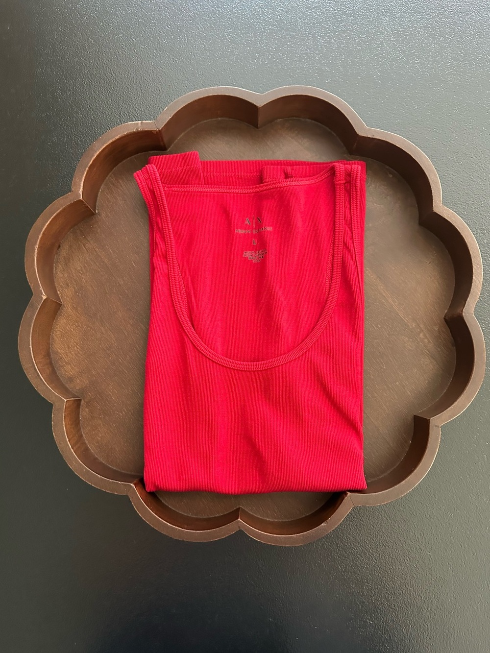 Women’s Armani Exchange Red Ribbed Tank Top Size L